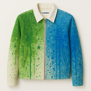 H.DAKIA ARTISTIC SPLATTER COWHIDE JACKET