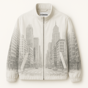 H.DAKIA CITYSCAPE PRINT JACKET